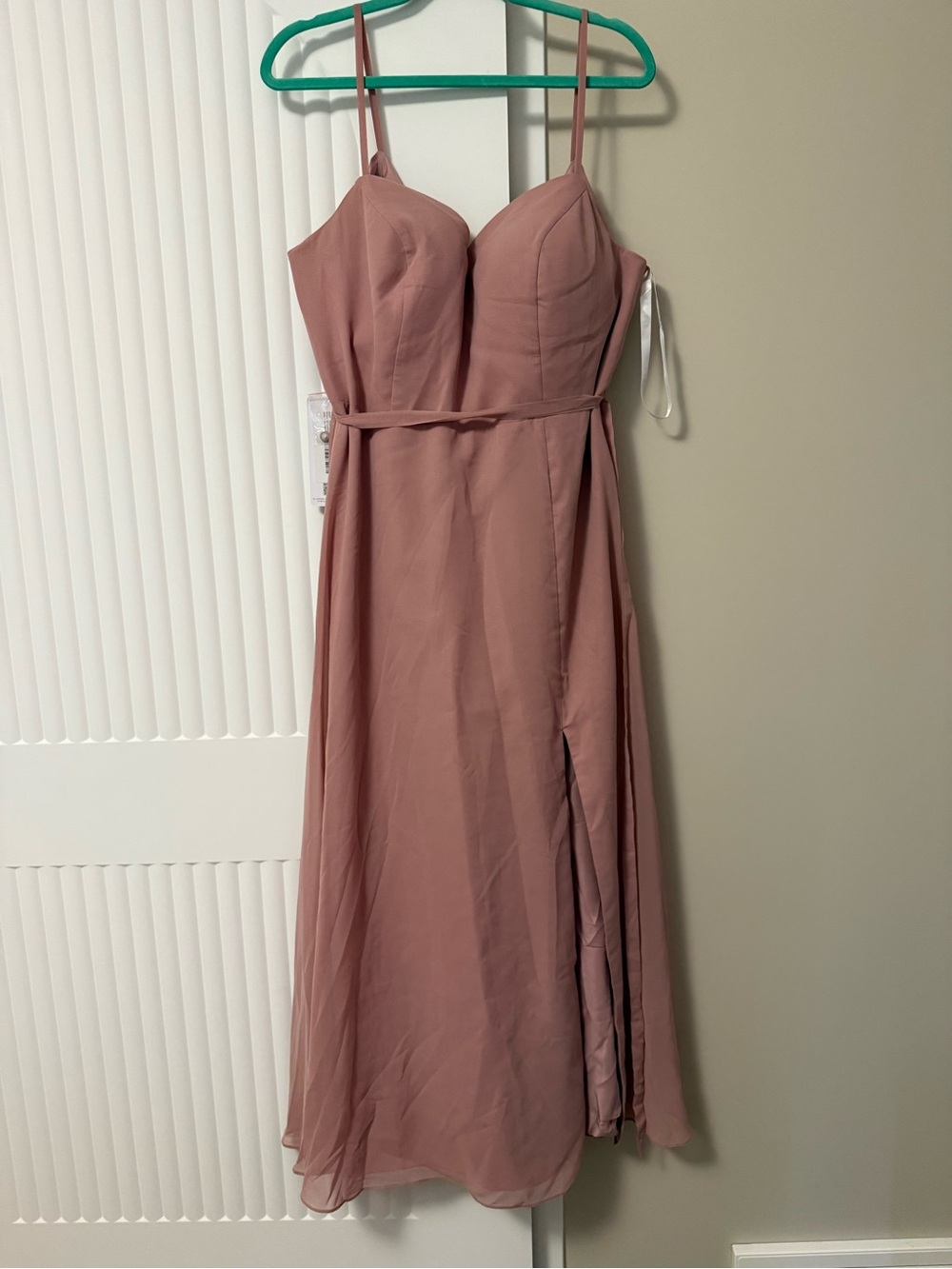 Azazie Spaghetti Strap Mauve Pink A-Line Dress